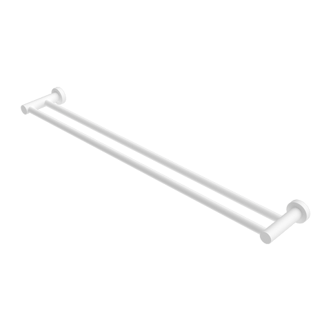 Nero Mecca Double Towel Rail 800mm - Matte White