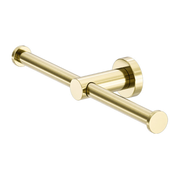 Nero Mecca Double Toilet Roll Holder - Brushed Gold - NR1986DBG