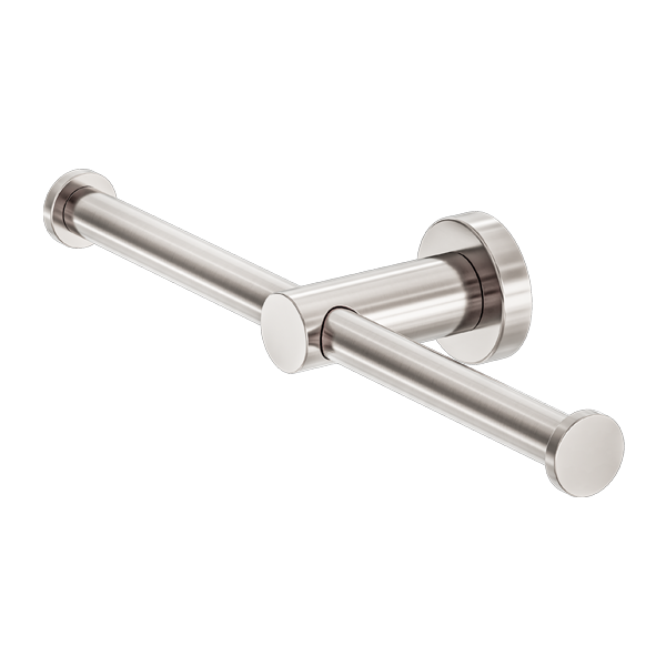 Nero Mecca Double Toilet Roll Holder - Brushed Nickel - NR1986DBN