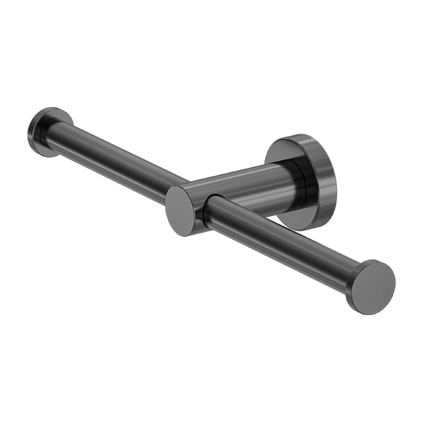 Nero Mecca Double Toilet Roll Holder - Gun Metal - NR1986DGM