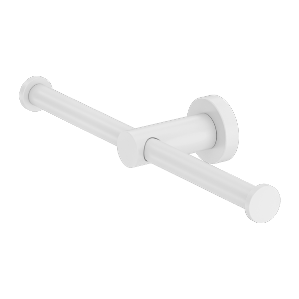 Nero Mecca Double Toilet Roll Holder - Matte White - NR1986DMW