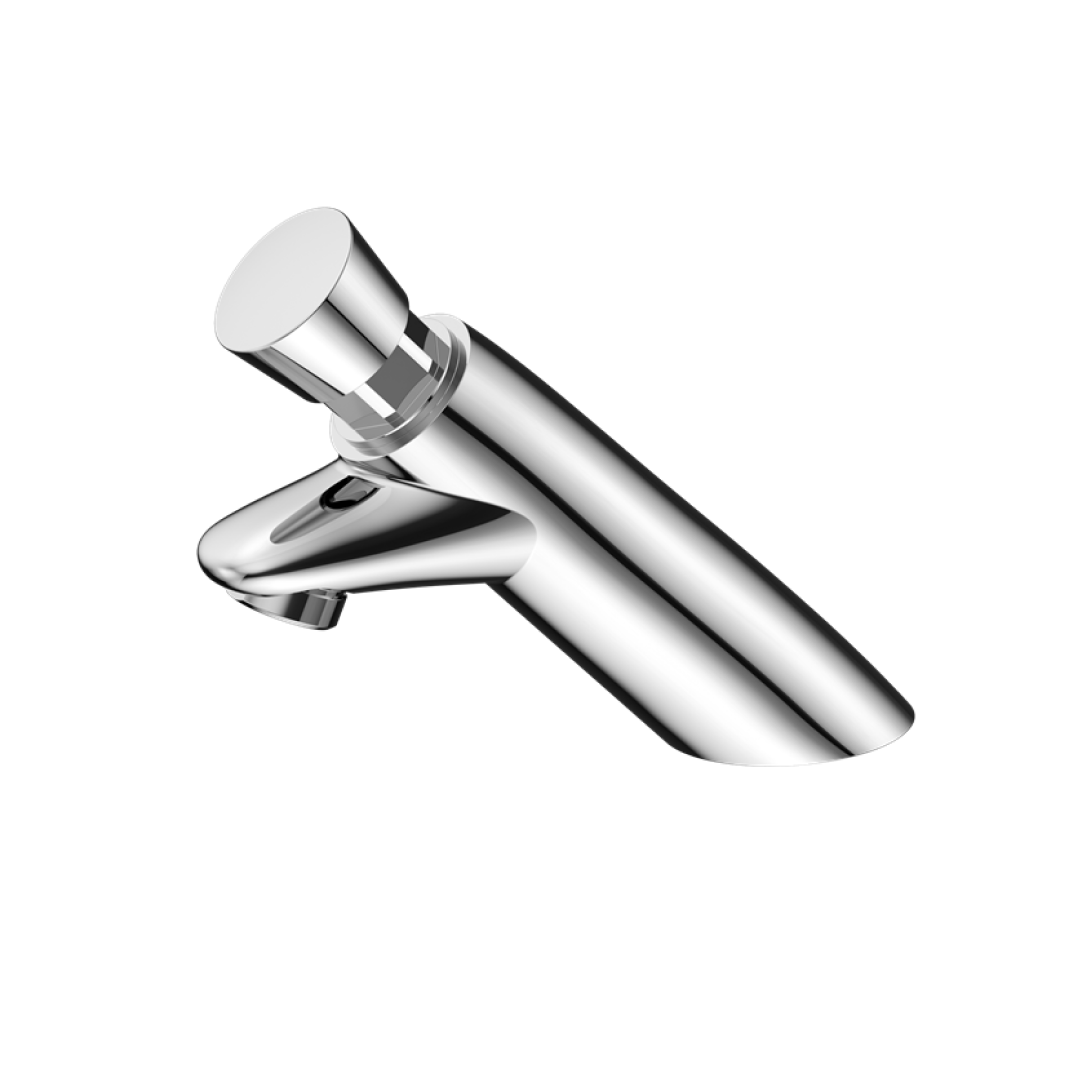 Nero Timeflow SS316 Push Button Pillar Tap - LF Chrome - NR202302CH