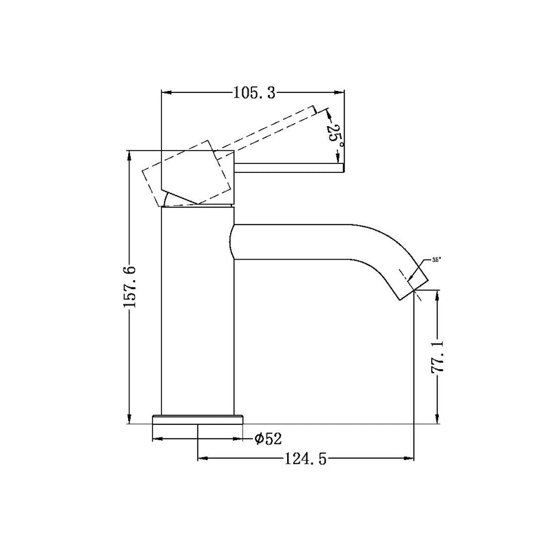 Nero Mecca Basin Mixer - Brushed Nickel