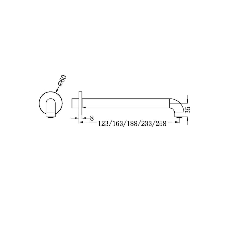 Nero Mecca Basin/Bath Spout Only 120mm - Brushed Bronze