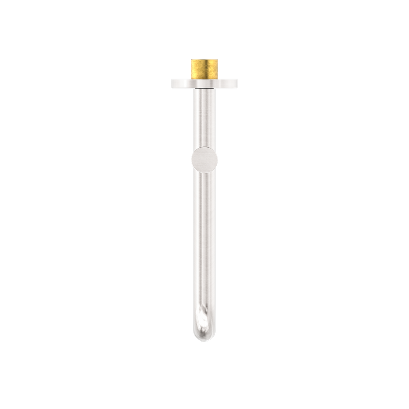 Nero Mecca Wall Mounted Swivel Basin/Bath Spout Only 225mm - Brushed Nickel