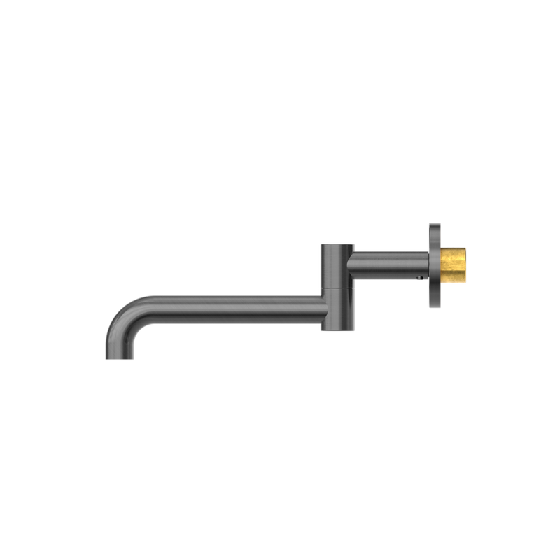 Nero Mecca Wall Mounted Swivel Basin/Bath Spout Only 225mm - Gun Metal