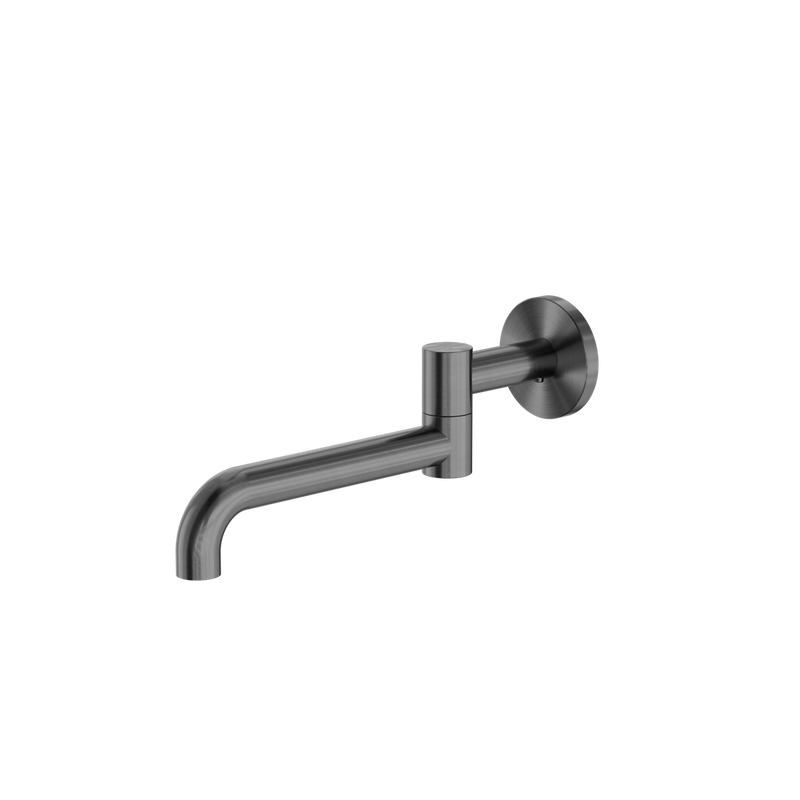 Nero Mecca Wall Mounted Swivel Basin/Bath Spout Only 225mm - Gun Metal