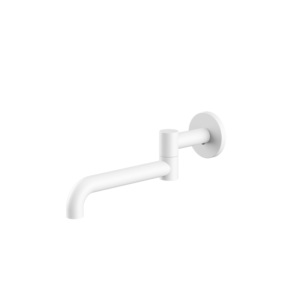 Nero Mecca Wall Mounted Swivel Basin/Bath Spout Only 225mm - Matte White - NR221903gMW