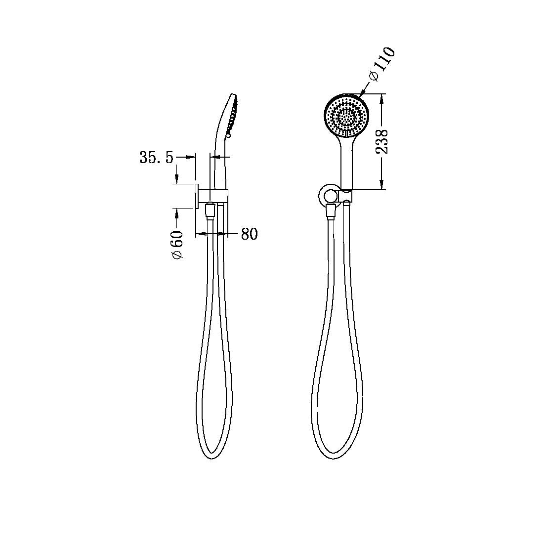 Nero Mecca Shower On Bracket With Air Shower - Chrome - NR221905CH