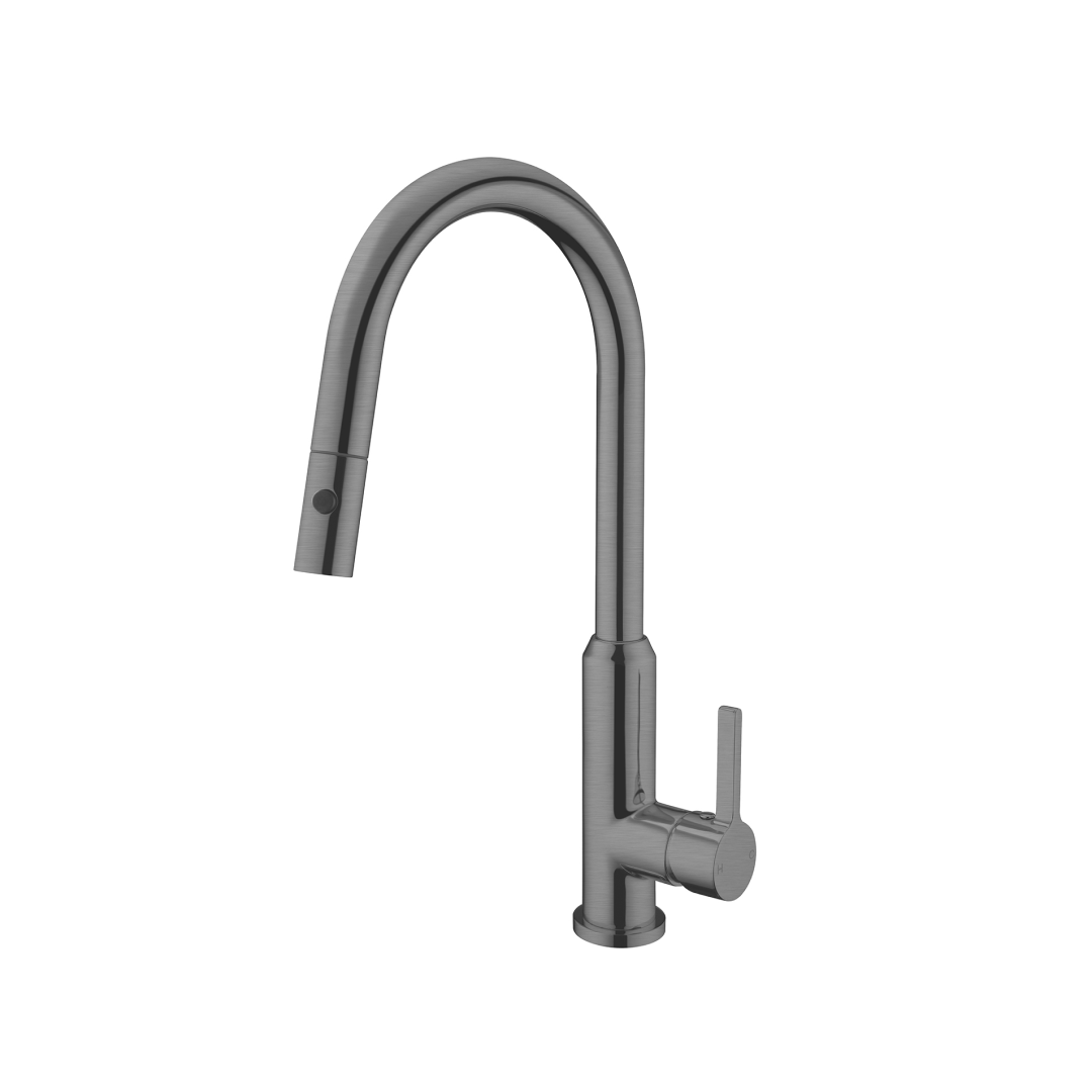 Nero Pearl Pull Out Sink Mixer with Vegie Spray - LF Gun Metal - NR231708GM