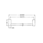 Nero New Mecca Single Towel Rail 600mm - Chrome - NR2324CH