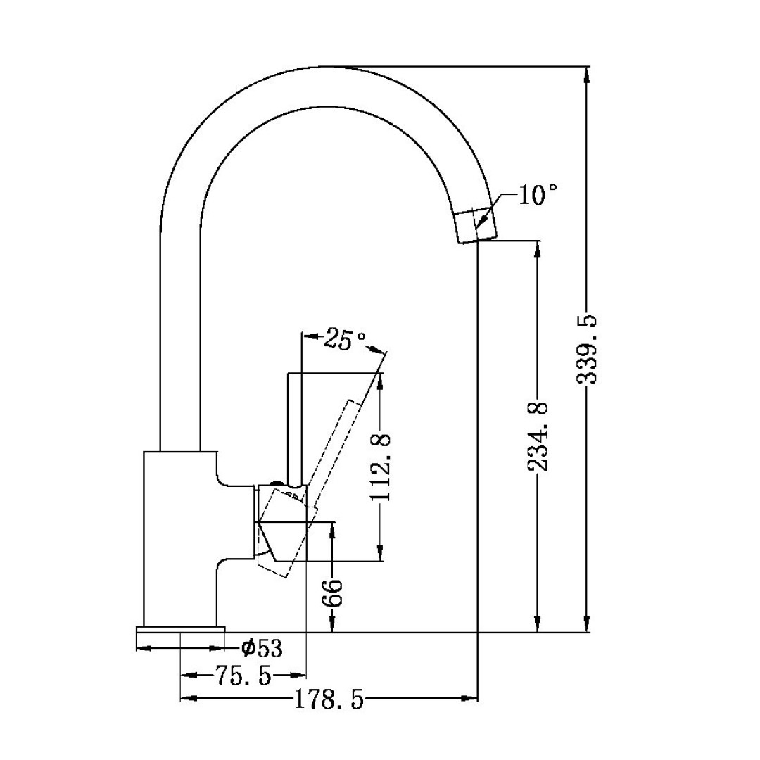 Nero Dolce Gooseneck Sink Mixer - LF Chrome - NR250807CH