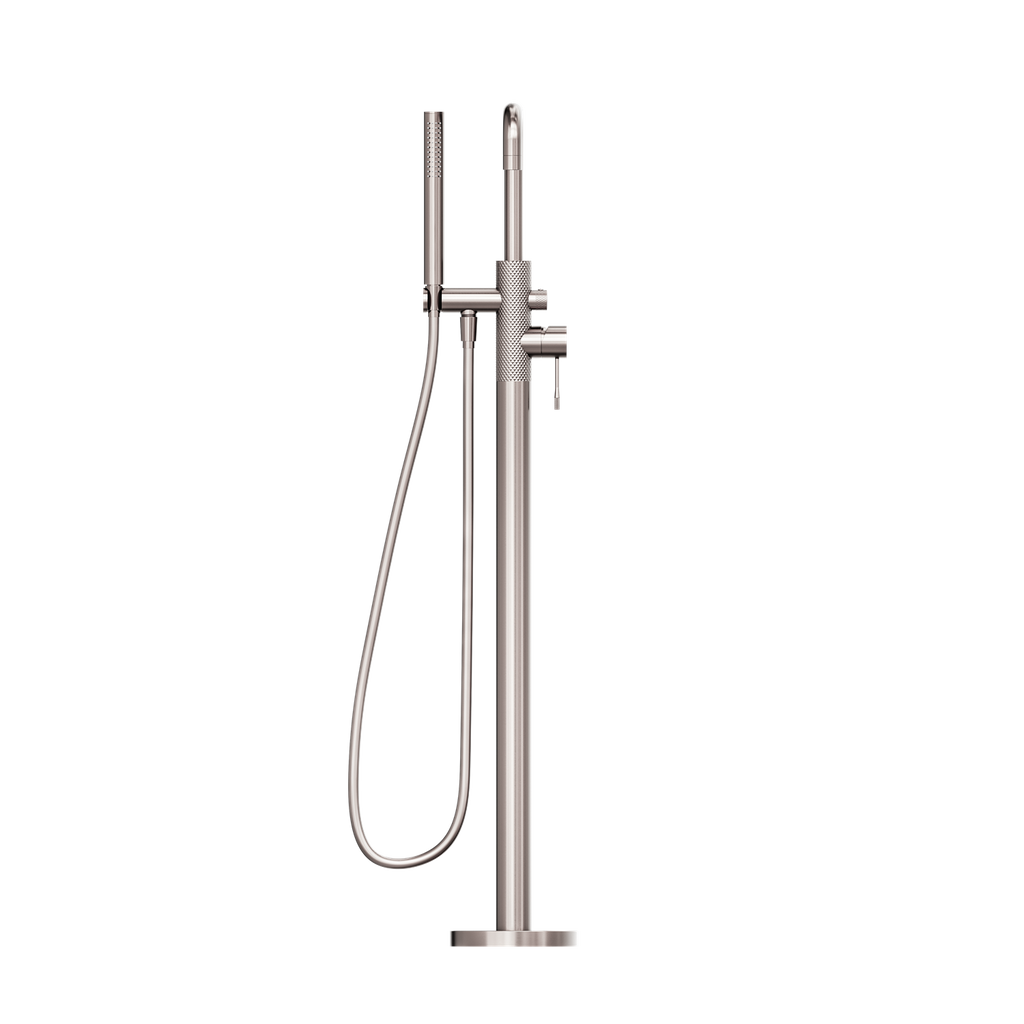 Nero Opal Freestanding Bath Mixer With Hand Shower - Brushed Nickel - NR251903aBN