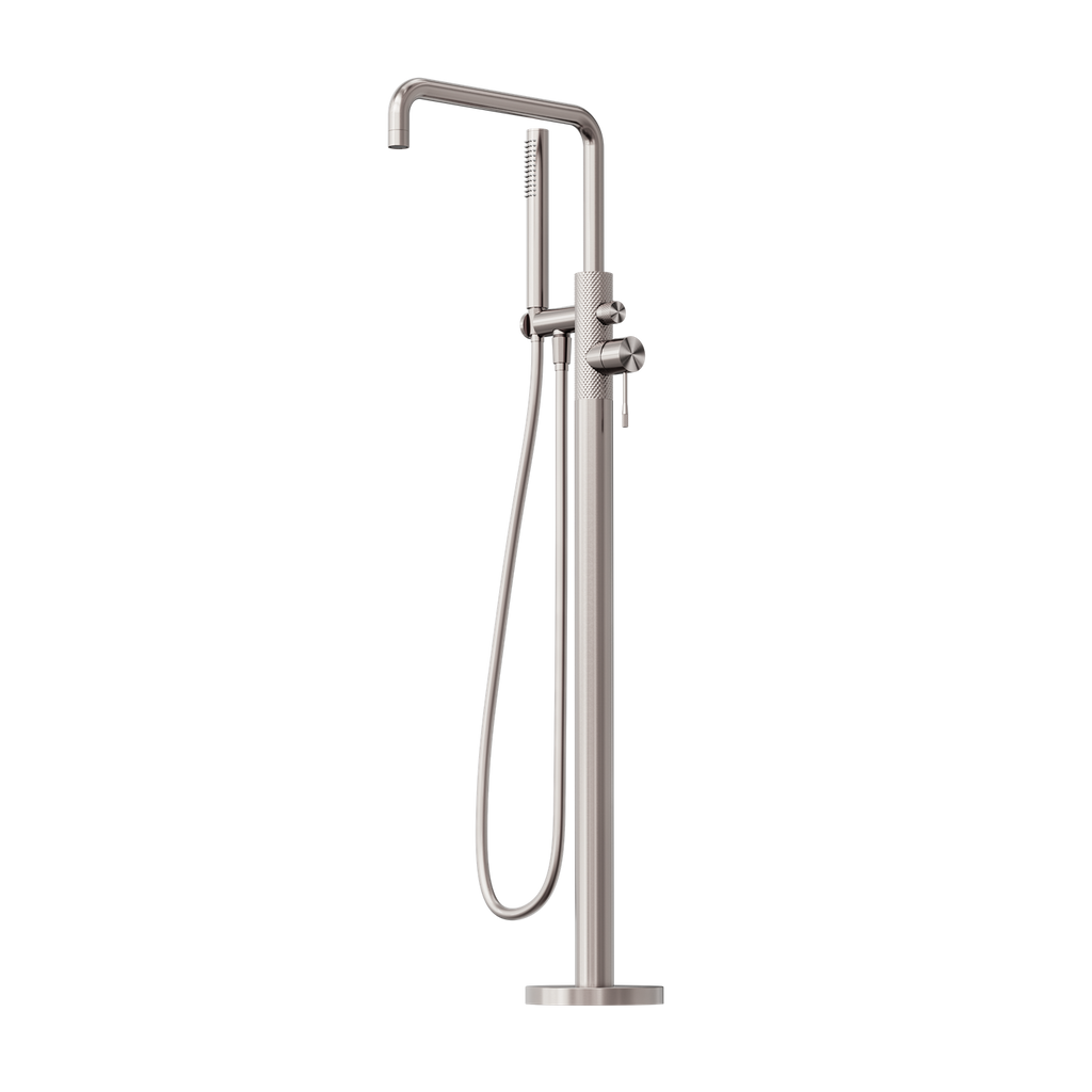 Nero Opal Freestanding Bath Mixer With Hand Shower - Brushed Nickel - NR251903aBN