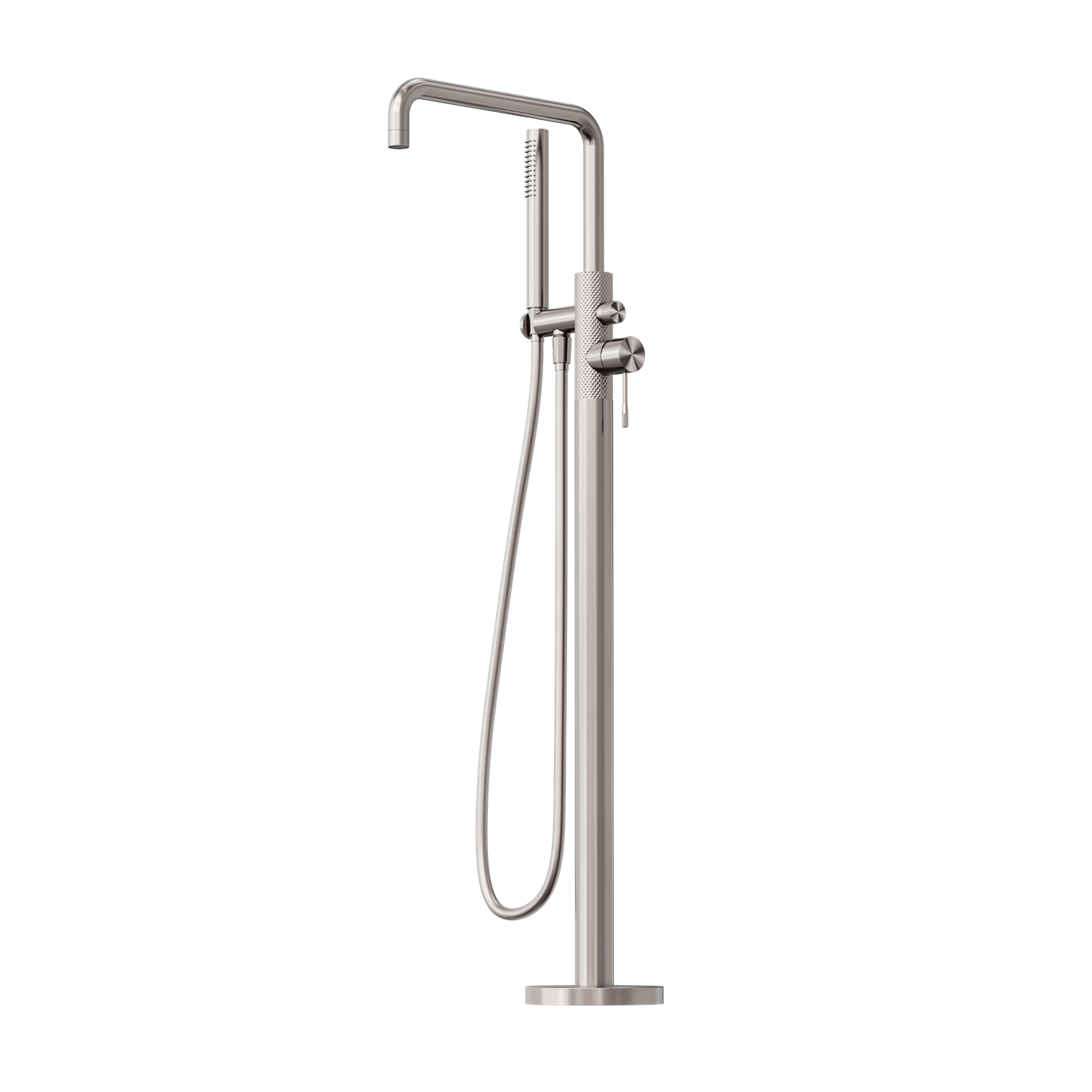 Nero Opal Freestanding Bath Mixer With Hand Shower - Brushed Nickel - NR251903aBN