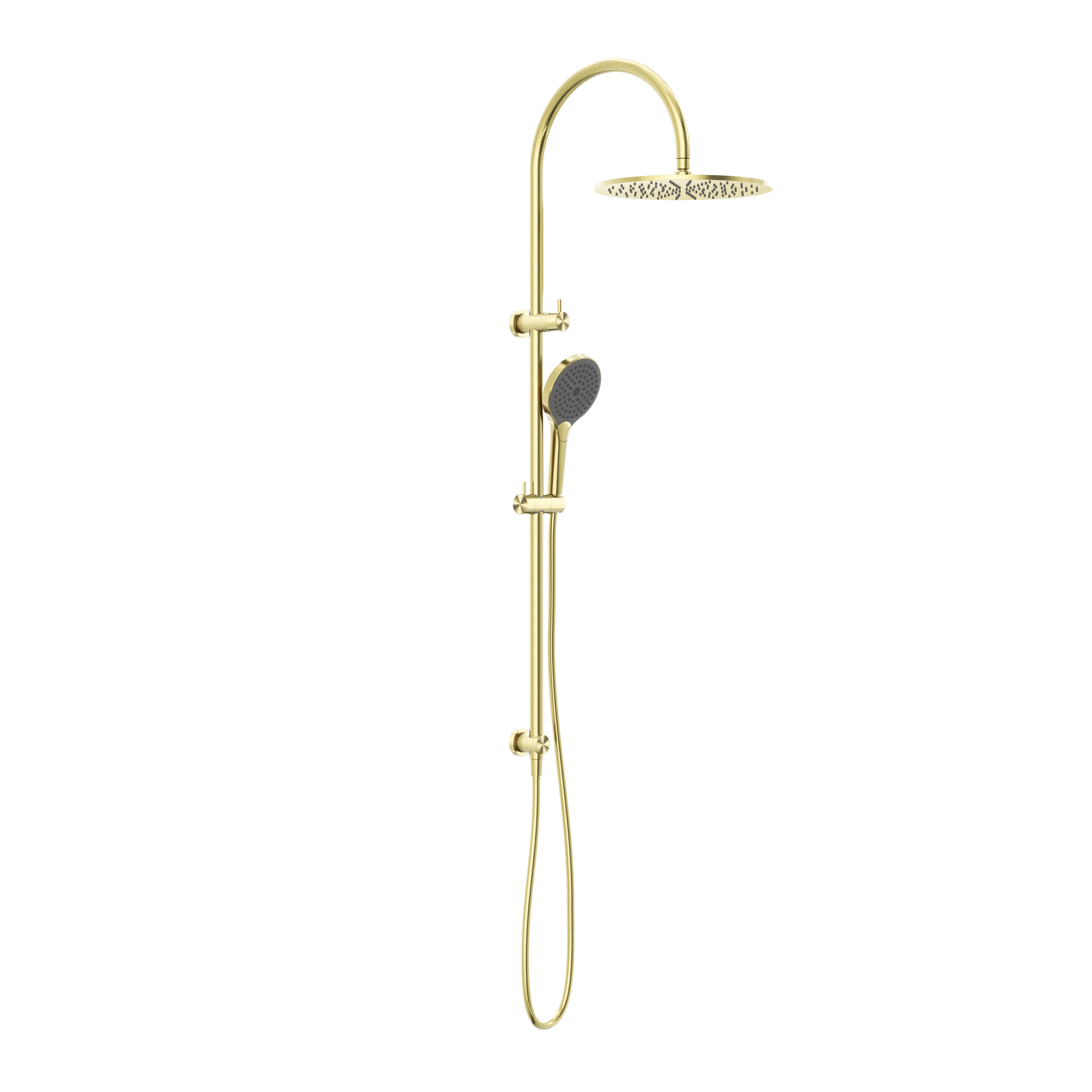 Nero Opal Twin Shower With Air Shower II - Brushed Gold - NR251905HBG