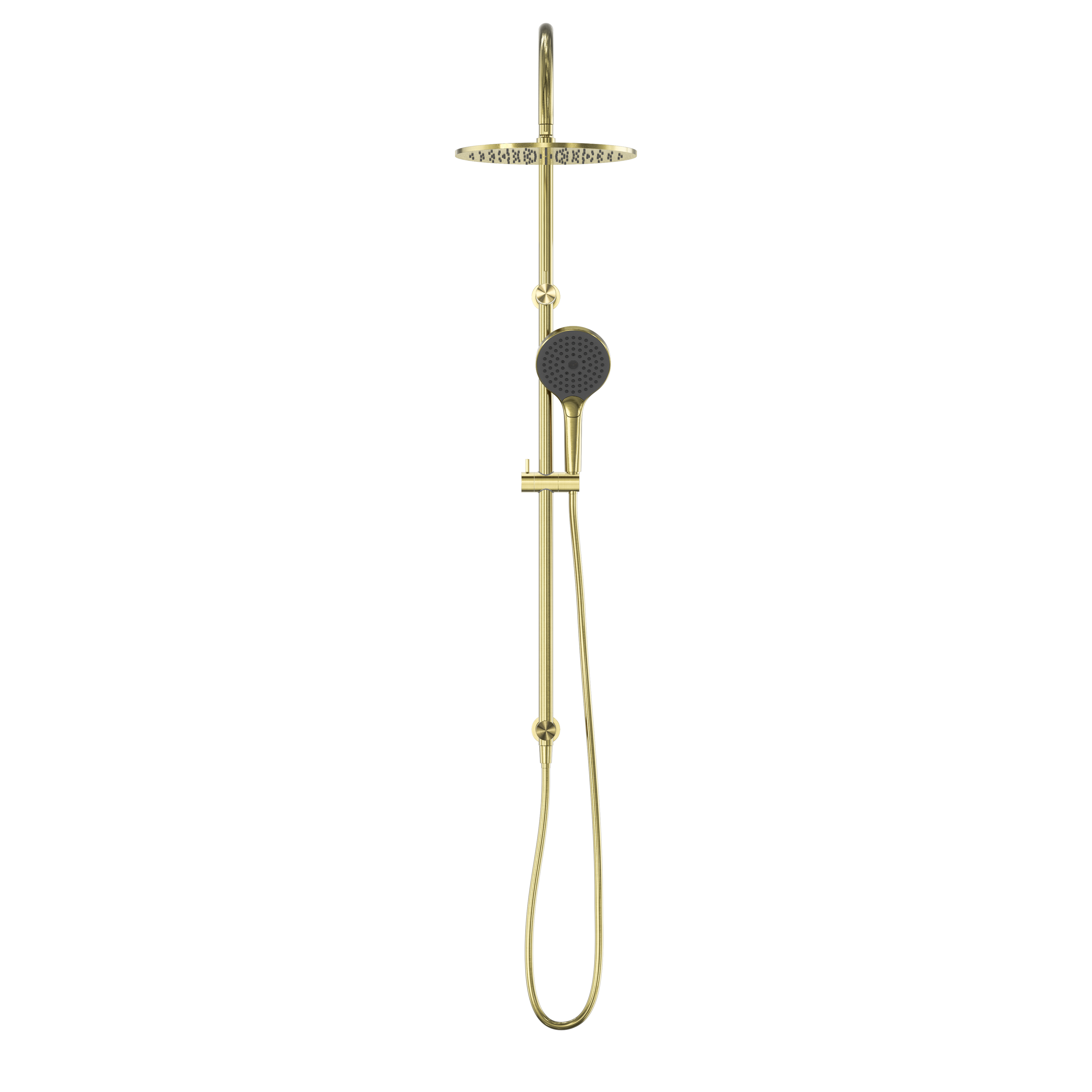 Nero Opal Twin Shower With Air Shower II - Brushed Gold - NR251905HBG