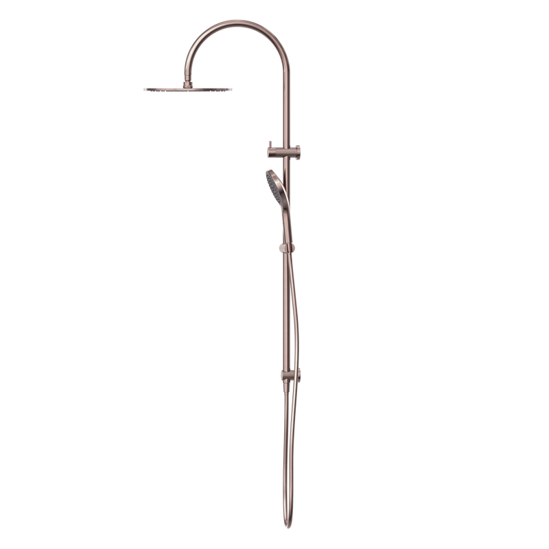 Nero Opal Twin Shower With Air Shower II - Brushed Bronze
