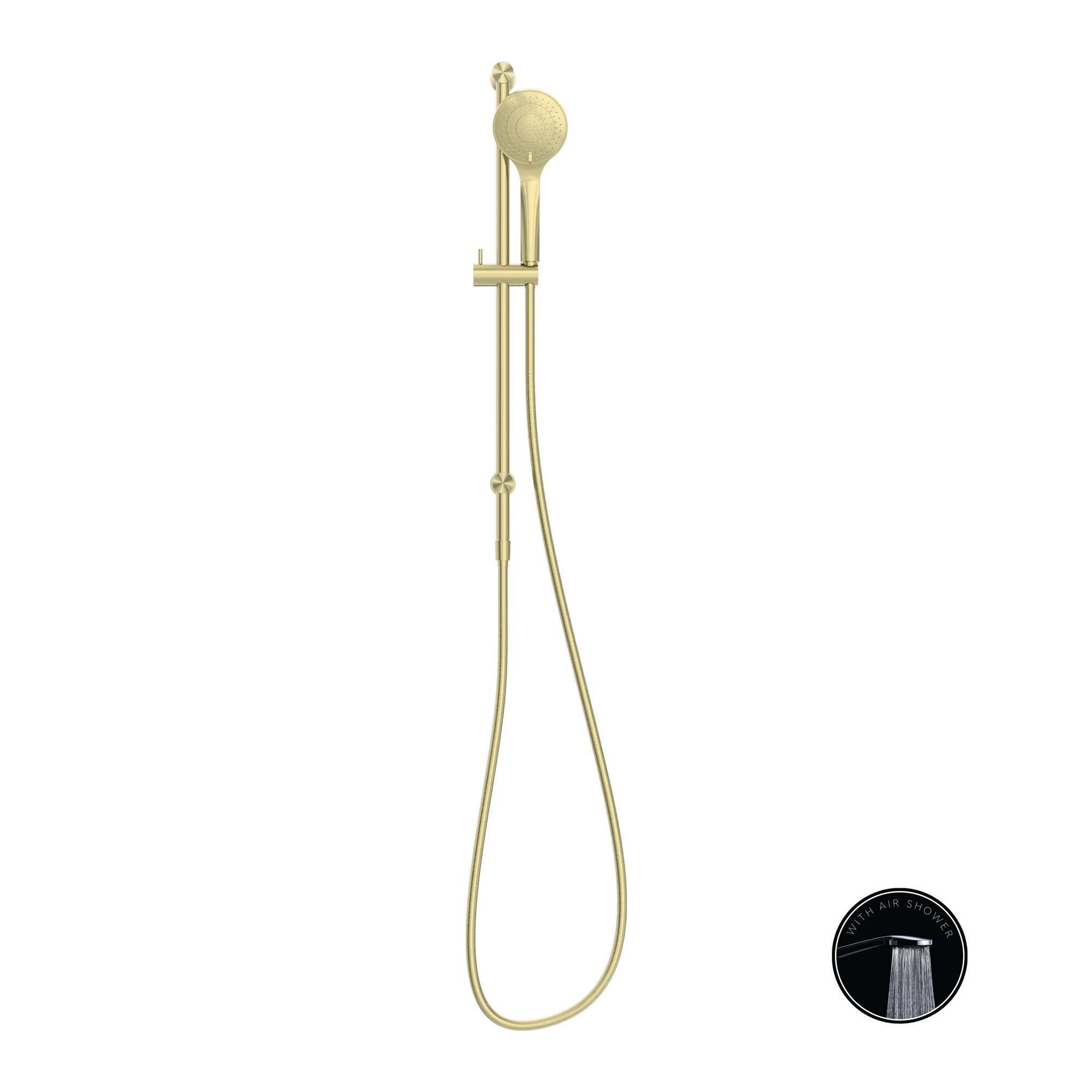 Nero Opal Shower Rail With Air Shower - Brushed Gold - NR251905aBG