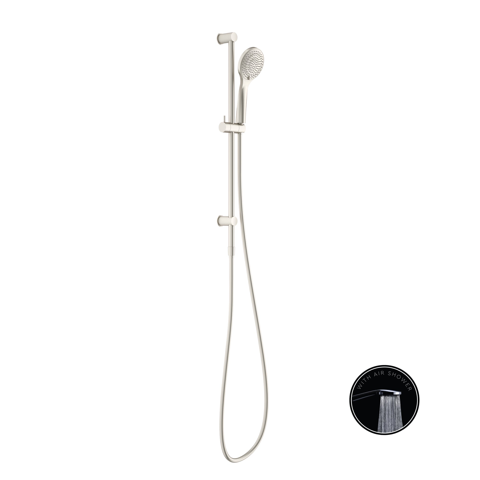 Nero Opal Shower Rail With Air Shower - Brushed Nickel - NR251905aBN