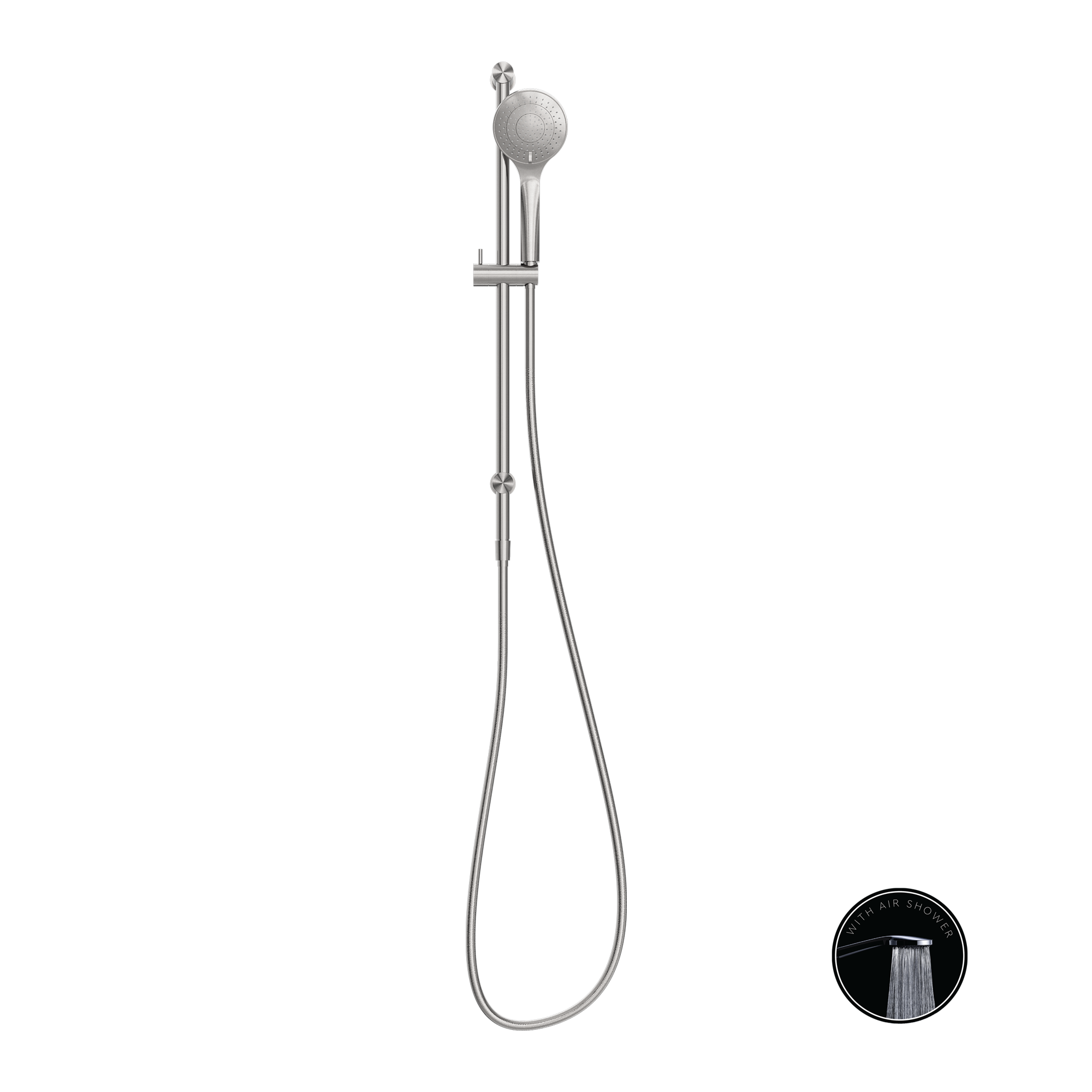 Nero Opal Shower Rail With Air Shower - Brushed Nickel - NR251905aBN