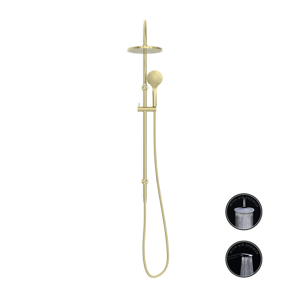 Nero Opal Twin Shower With Air Shower - Brushed Gold - NR251905bBG