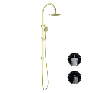 Nero Opal Twin Shower With Air Shower - Brushed Gold - NR251905bBG