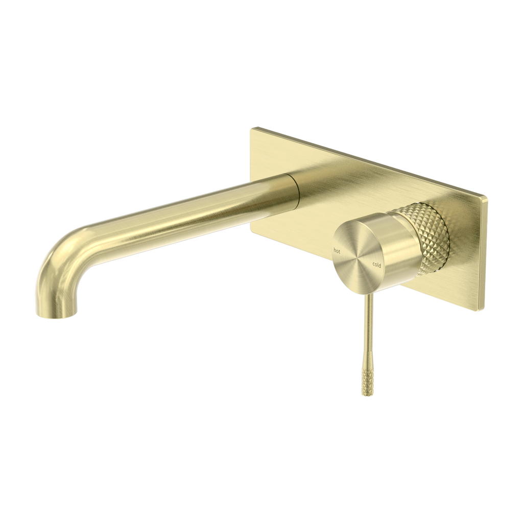 Nero Opal Wall Basin/Bath Mixer 120mm - Brushed Gold - NR251907a120BG