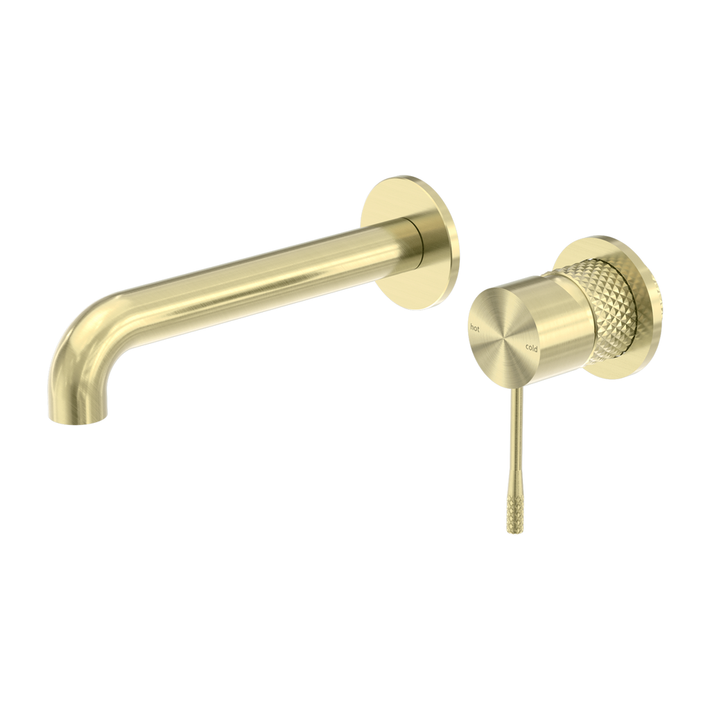 Nero Opal Wall Basin/Bath Mixer Separate Back Plate 120mm - Brushed Gold - NR251907b120BG