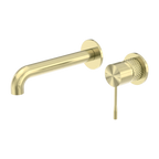 Nero Opal Wall Basin/Bath Mixer Separate Back Plate 120mm - Brushed Gold - NR251907b120BG
