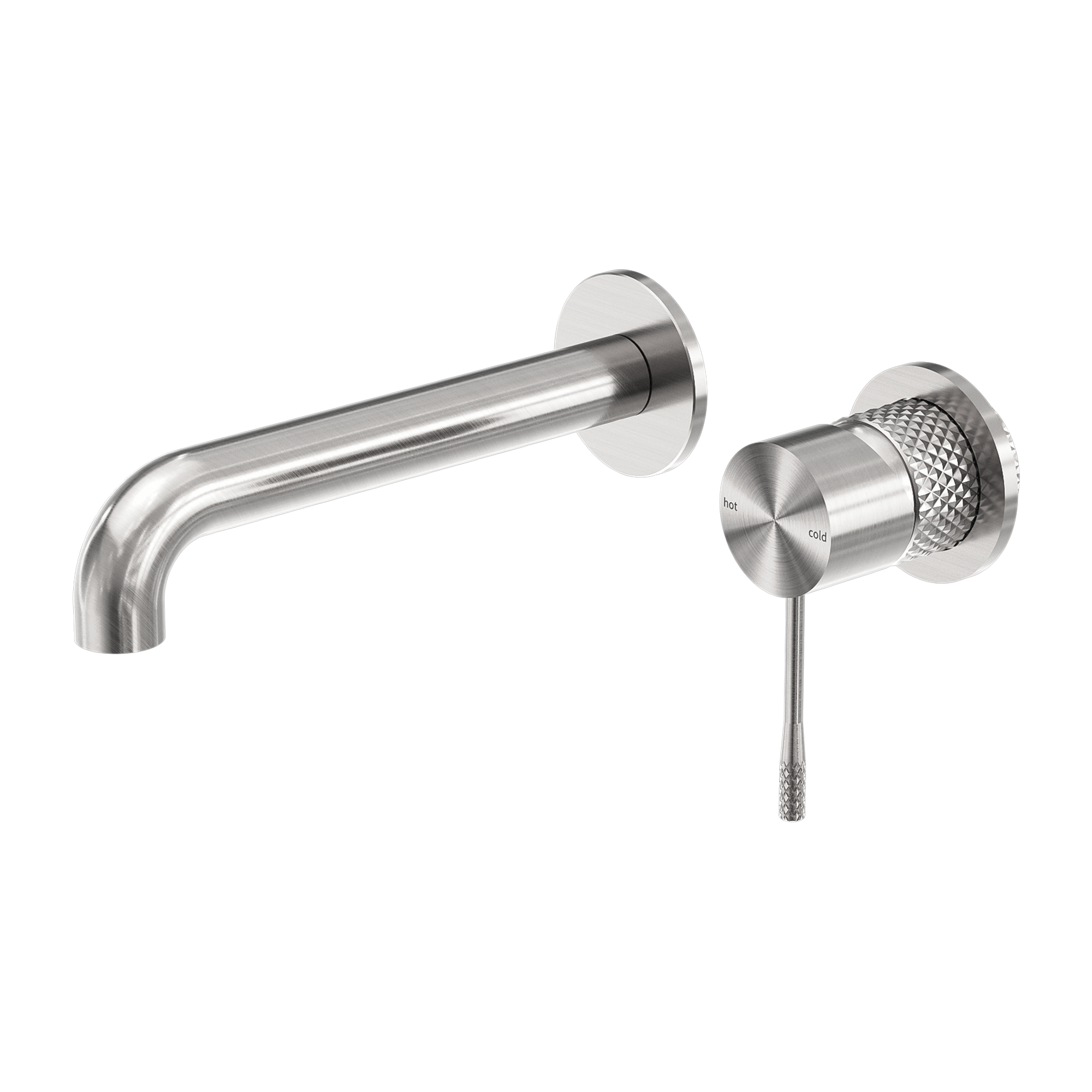 Nero Opal Wall Basin/Bath Mixer Separate Back Plate 120mm - Brushed Nickel - NR251907b120BN