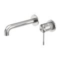 Nero Opal Wall Basin/Bath Mixer Separate Back Plate 230mm - Brushed Nickel - NR251907b230BN