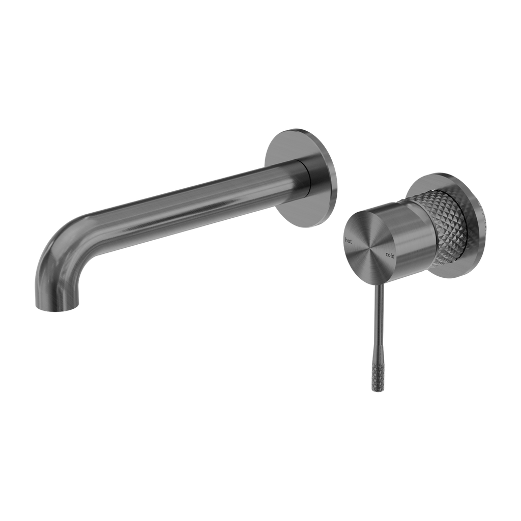 Nero Opal Wall Basin/Bath Mixer Separate Back Plate 160mm - Graphite - NR251907b160GR