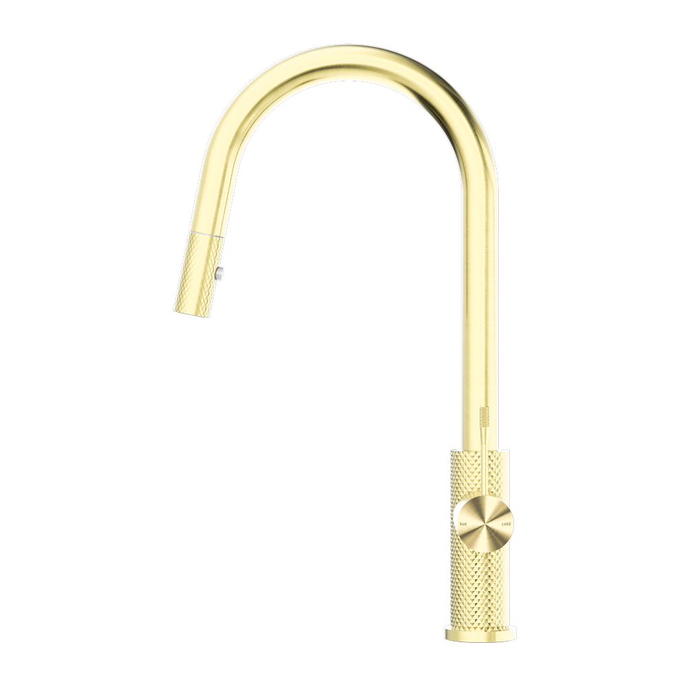 Nero Opal Pull Out Sink Mixer With Vegie Spray Function - Brushed Gold - NR251908BG