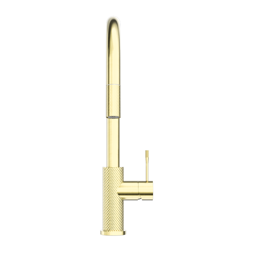 Nero Opal Pull Out Sink Mixer With Vegie Spray Function - Brushed Gold - NR251908BG