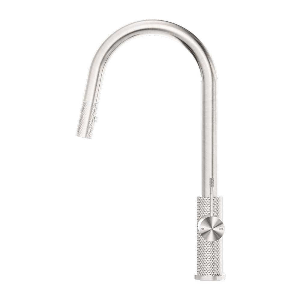 Nero Opal Pull Out Sink Mixer With Vegie Spray Function - Brushed Nickel - NR251908BN