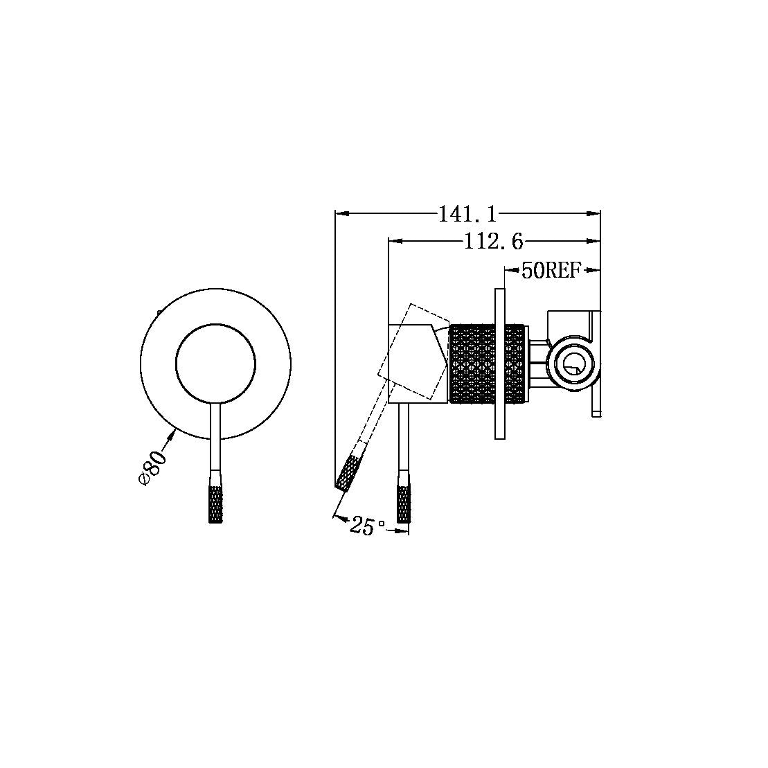 Nero Opal Shower Mixer 80mm Plate - Brushed Nickel - NR251909BN