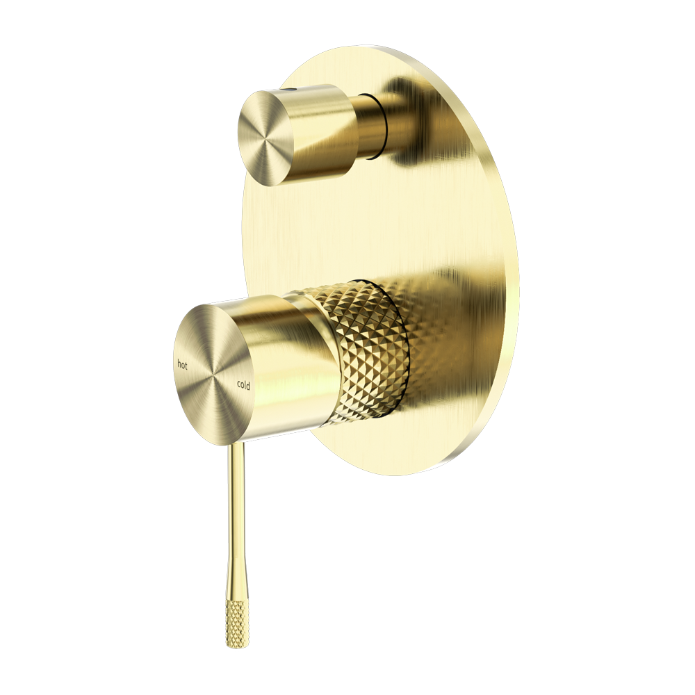 Nero Opal Shower Mixer With Divertor - Brushed Gold - NR251909aBG