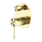 Nero Opal Shower Mixer With Divertor - Brushed Gold - NR251909aBG