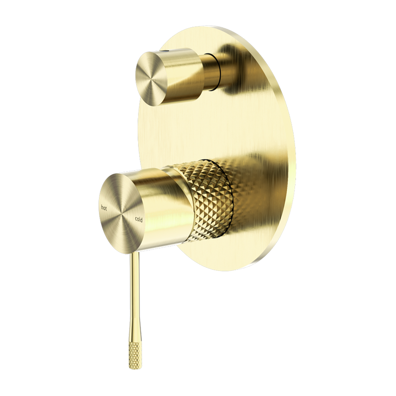 Nero Opal Shower Mixer With Divertor - Brushed Gold