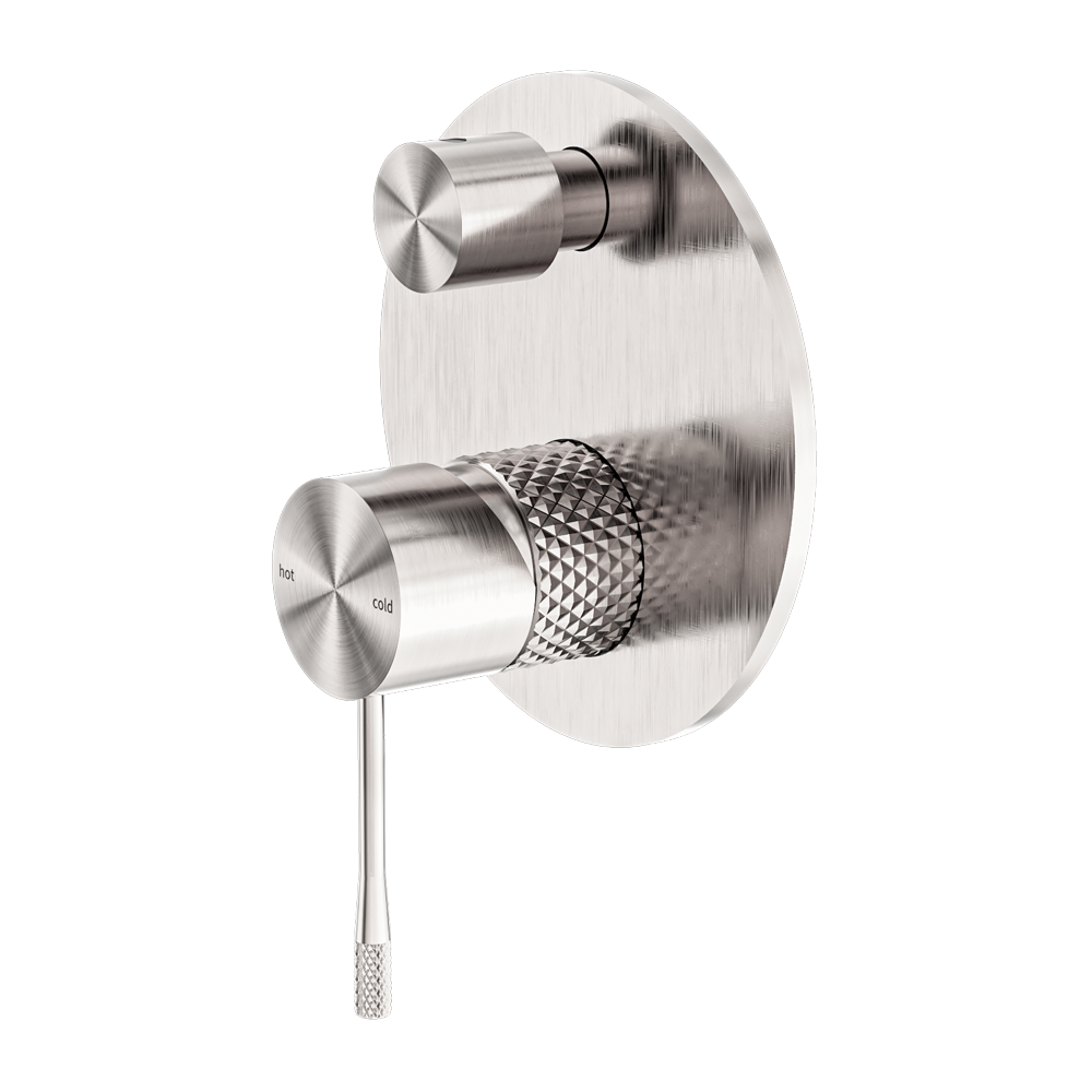 Nero Opal Shower Mixer With Divertor - Brushed Nickel - NR251909aBN