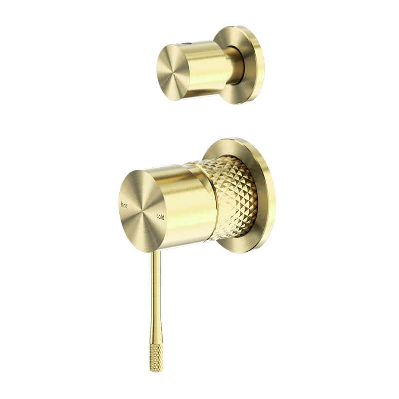 Nero Opal Shower Mixer With Divertor Separate Plate - Brushed Gold