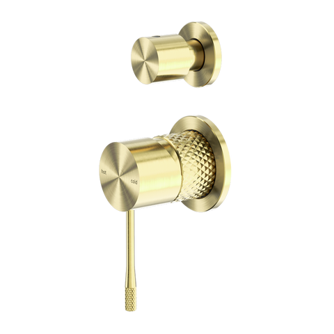 Nero Opal Shower Mixer With Divertor Separate Plate - Brushed Gold