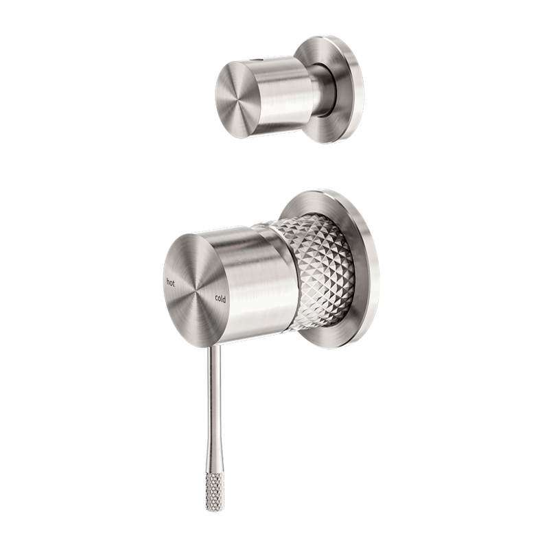 Nero Opal Shower Mixer With Divertor Separate Plate - Brushed Nickel
