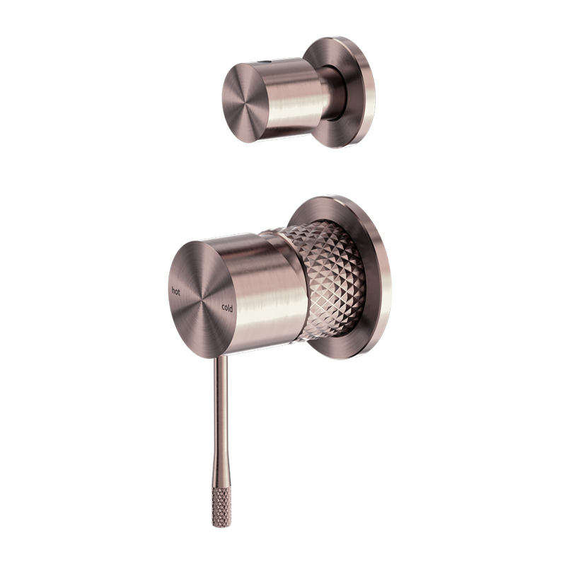 Nero Opal Shower Mixer With Divertor Separate Plate - Brushed Bronze
