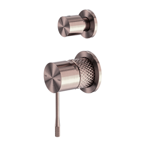 Nero Opal Shower Mixer With Divertor Separate Plate - Brushed Bronze
