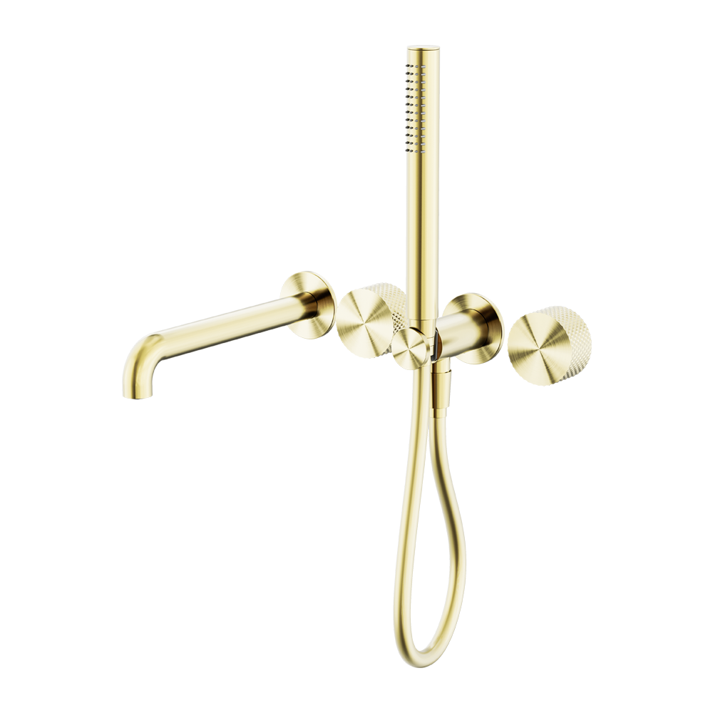 Nero Opal Progressive Shower System Separate Plate With Spout 230mm - Brushed Gold - NR252003b230BG