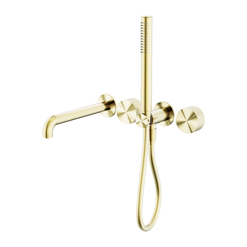 Nero Opal Progressive Shower System Separate Plate With Spout 250mm - Brushed Gold
