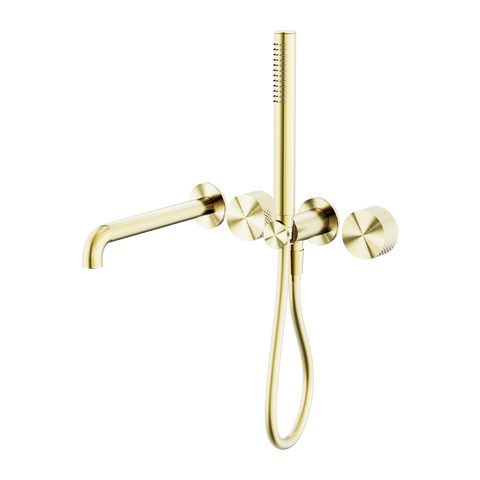 Nero Opal Progressive Shower System Separate Plate With Spout 250mm - Brushed Gold