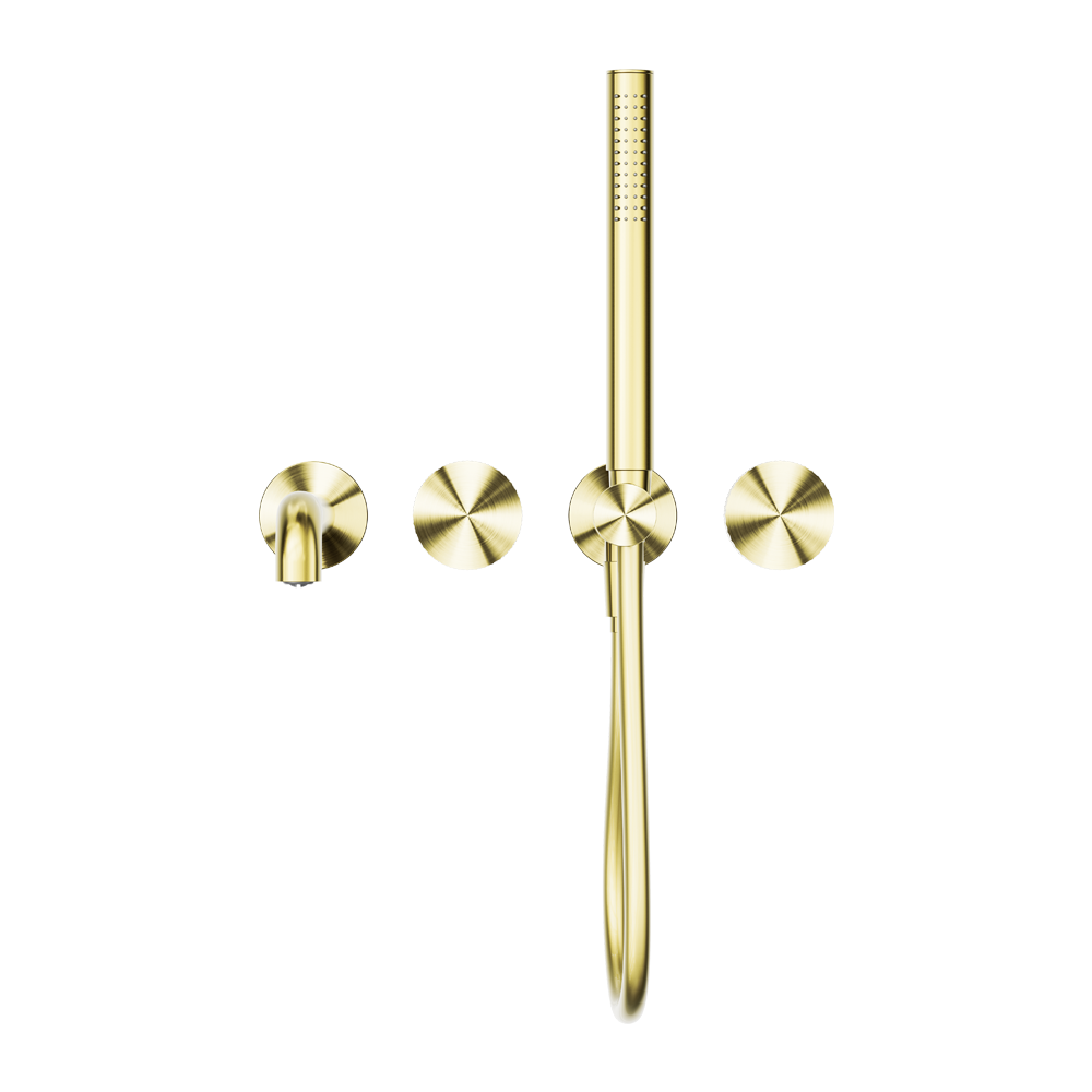 Nero Opal Progressive Shower System Separate Plate With Spout 250mm - Brushed Gold - NR252003b250BG